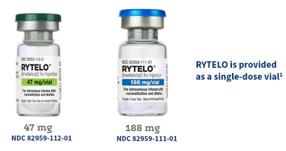 Image of the 2 RYTELO vial sizes.