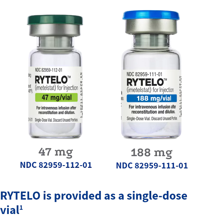 Image of the 2 RYTELO vial sizes.